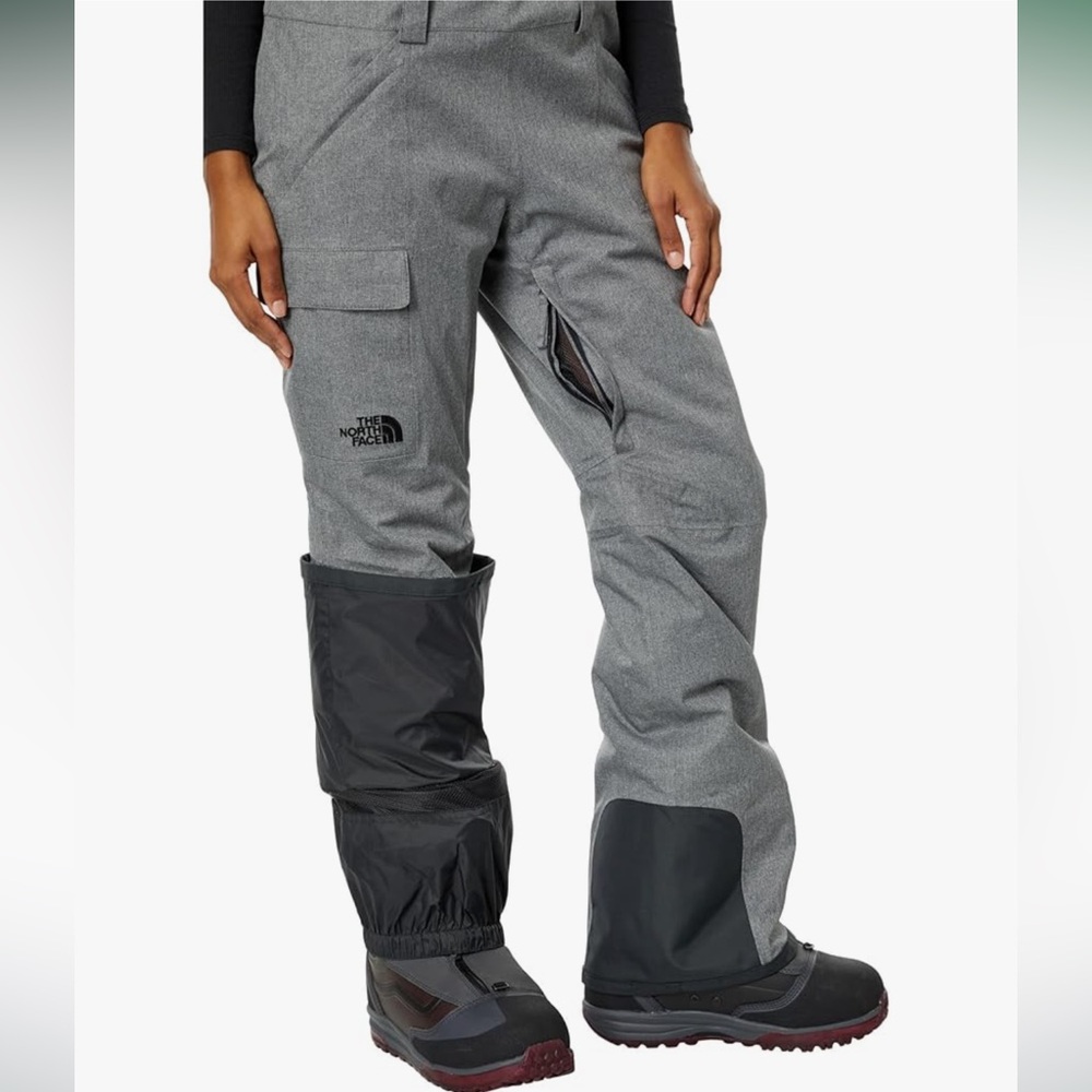 🦋THE NORTH FACE Freedom Insulated Bib Womens Pants Medium Grey Heather SzLarge - Picture 13 of 14